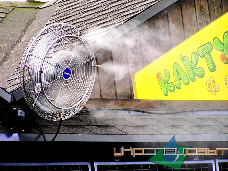 2016 р. Дніпро, ТРЦ НАША ПРАВДА система охолодження за допомогою туманоутворюючих вентиляторів%